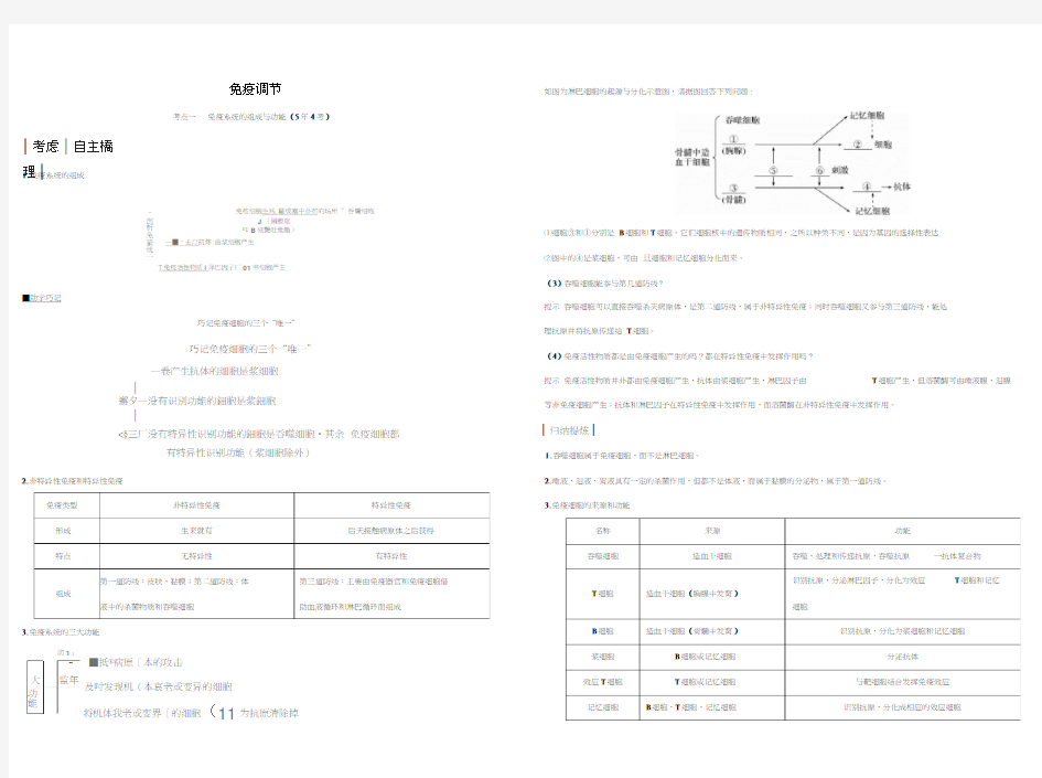 免疫调节知识点整理