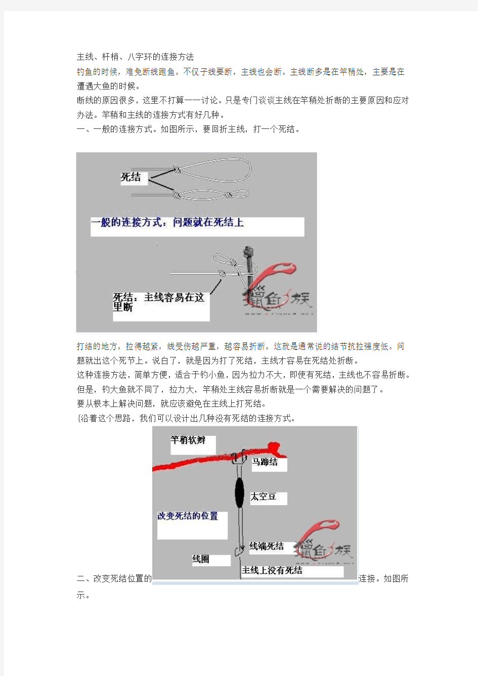 手、海竿组装吊钩绑法