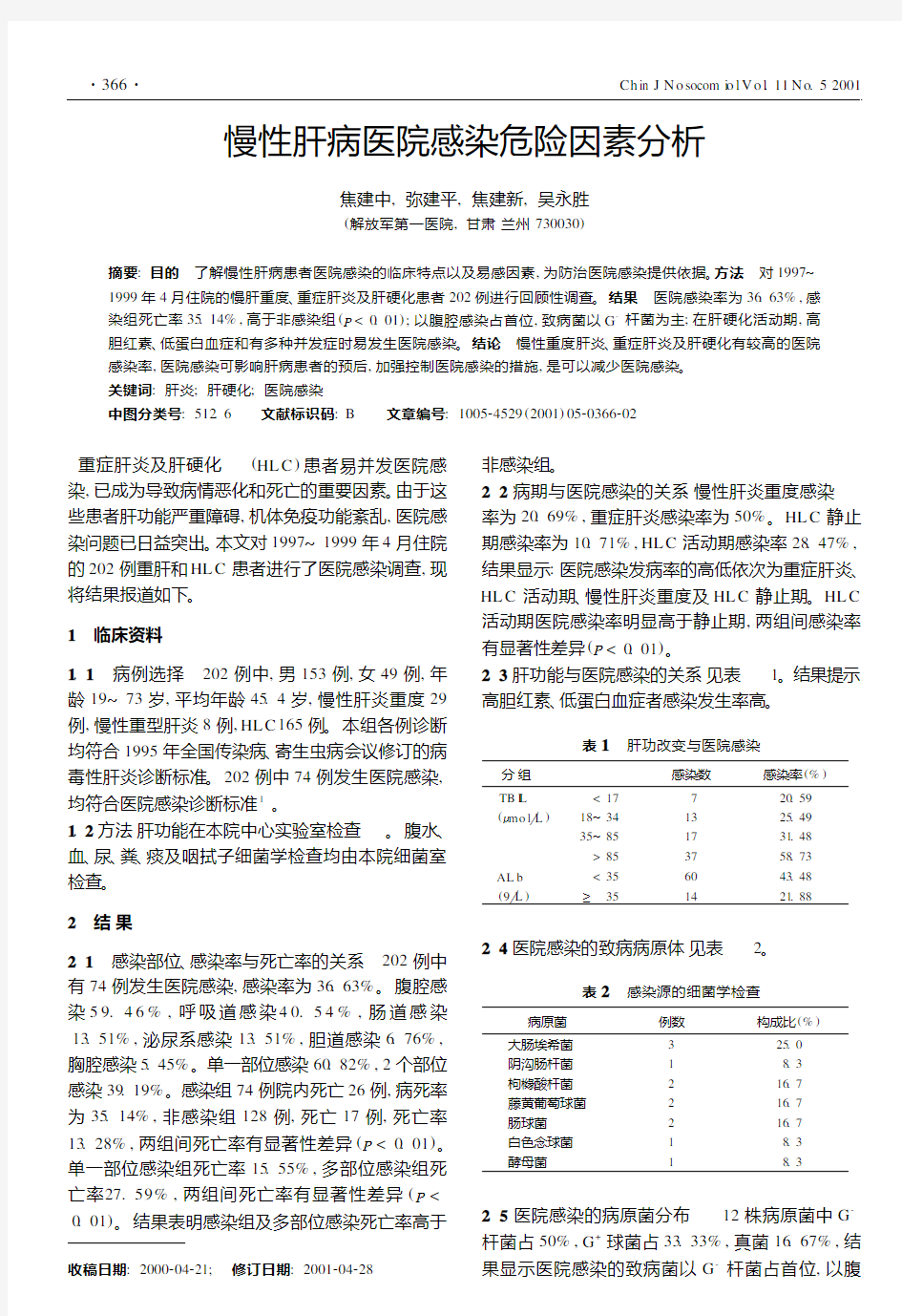 医院感染的危险因素