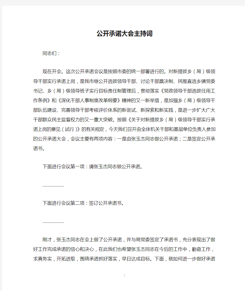 公开承诺大会主持词.doc(罗局)