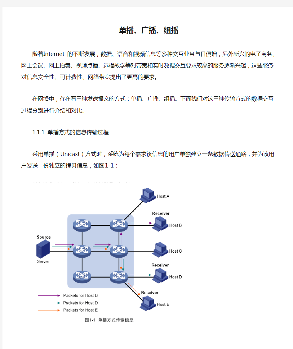 组播技术(单播、广播、组播)