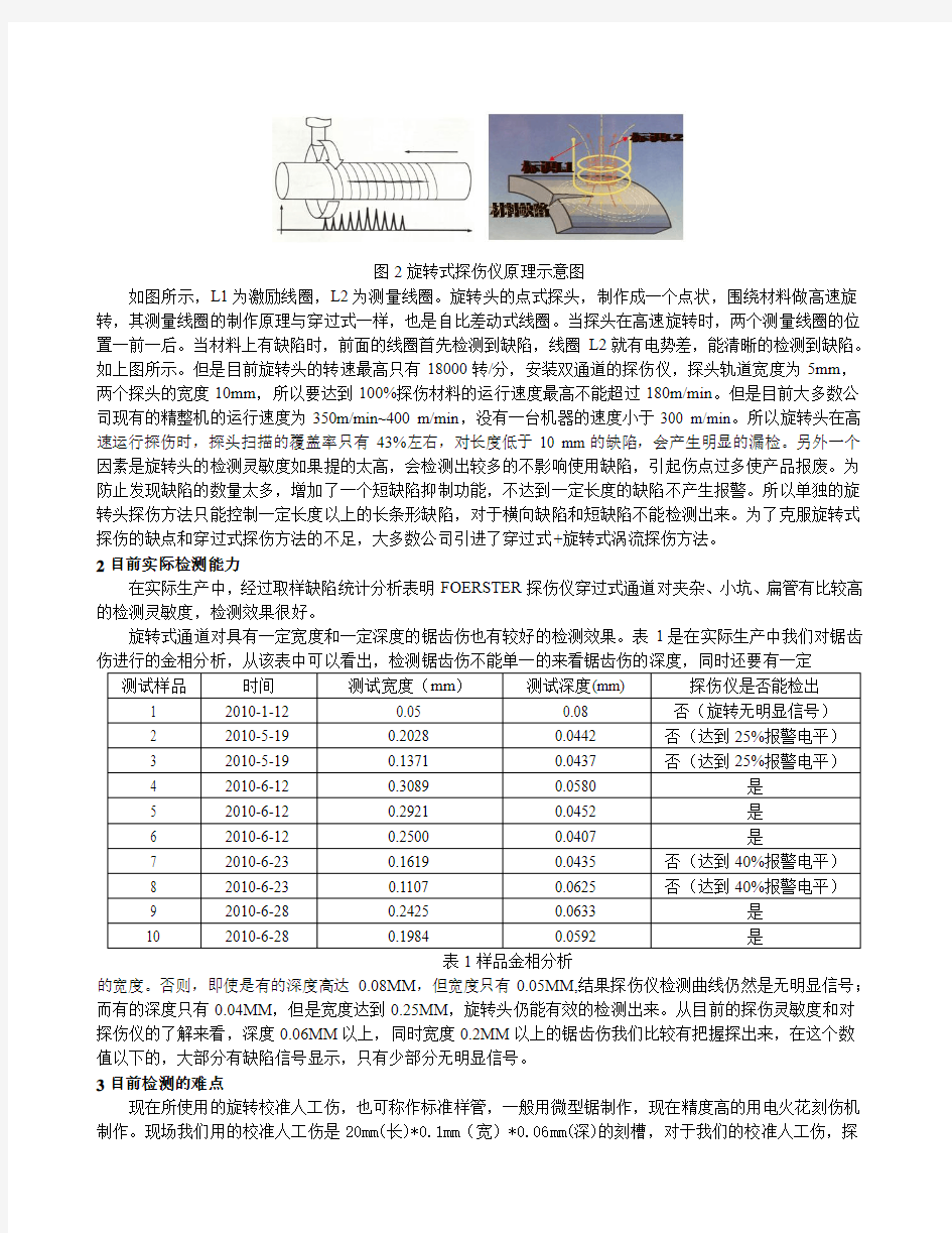 FOERSTER涡流探伤仪检测能力研究