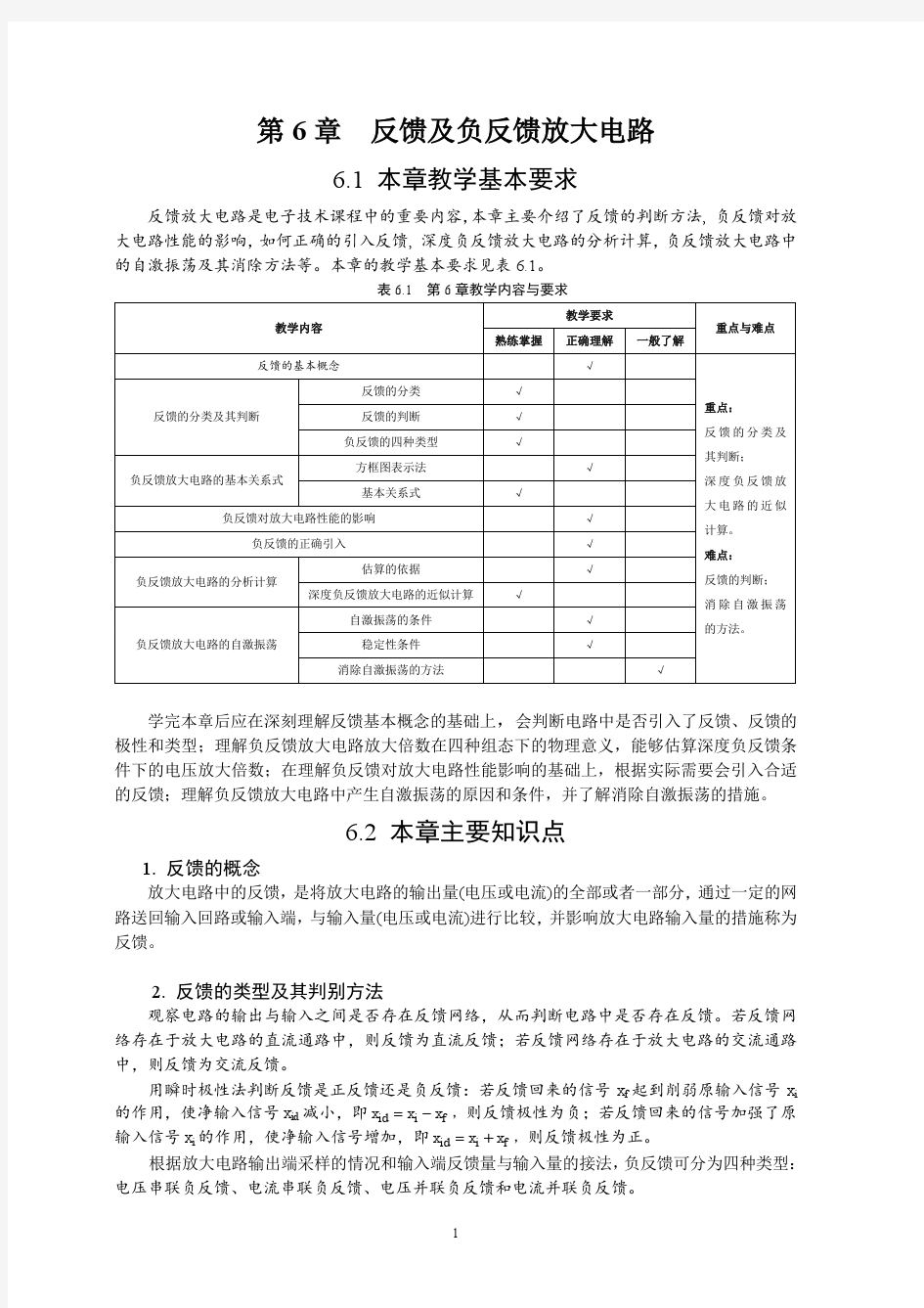 第6章 反馈及负反馈放大电路 习题解答