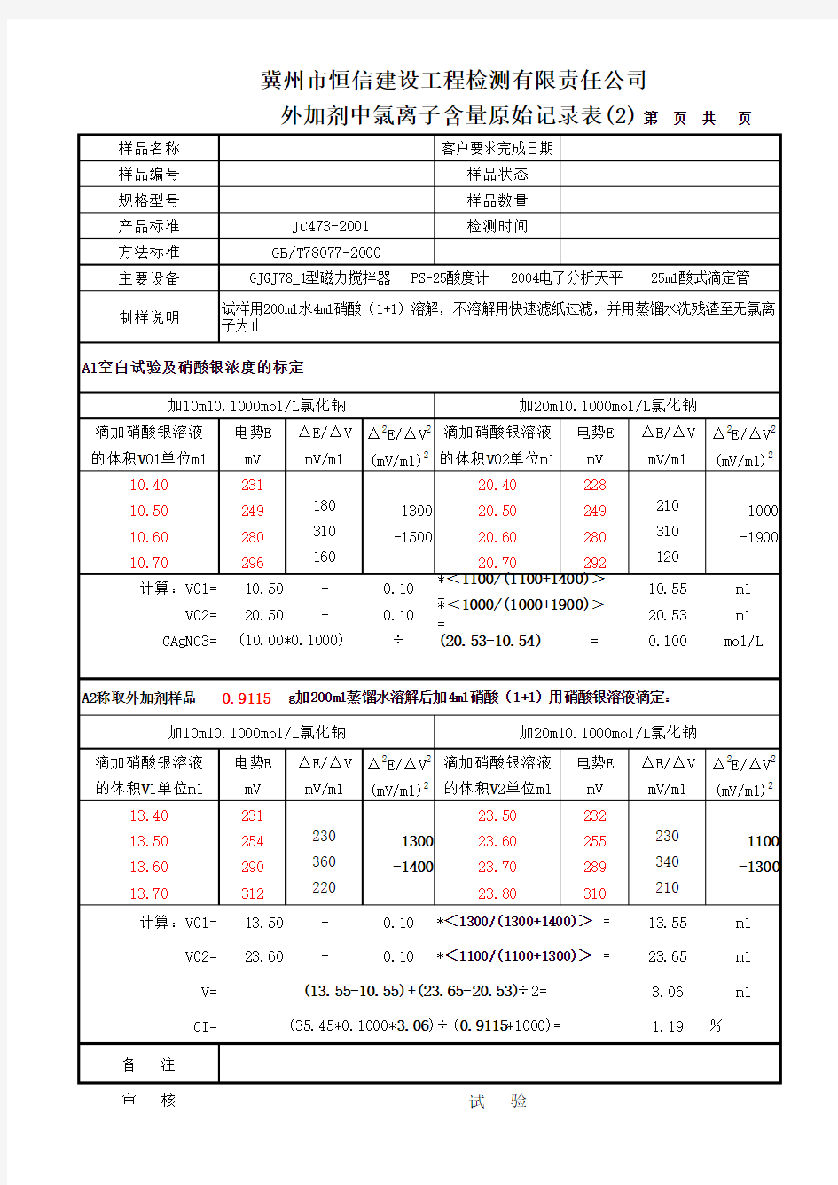 氯离子含量检测原始记录2