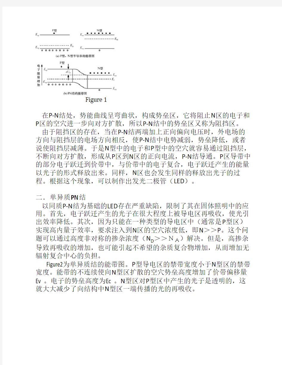 异质结原理及对应的半导体发光机制.