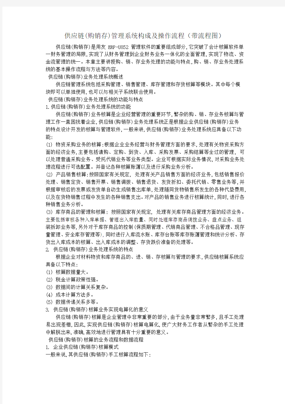 供应链管理系统构成及操作流程