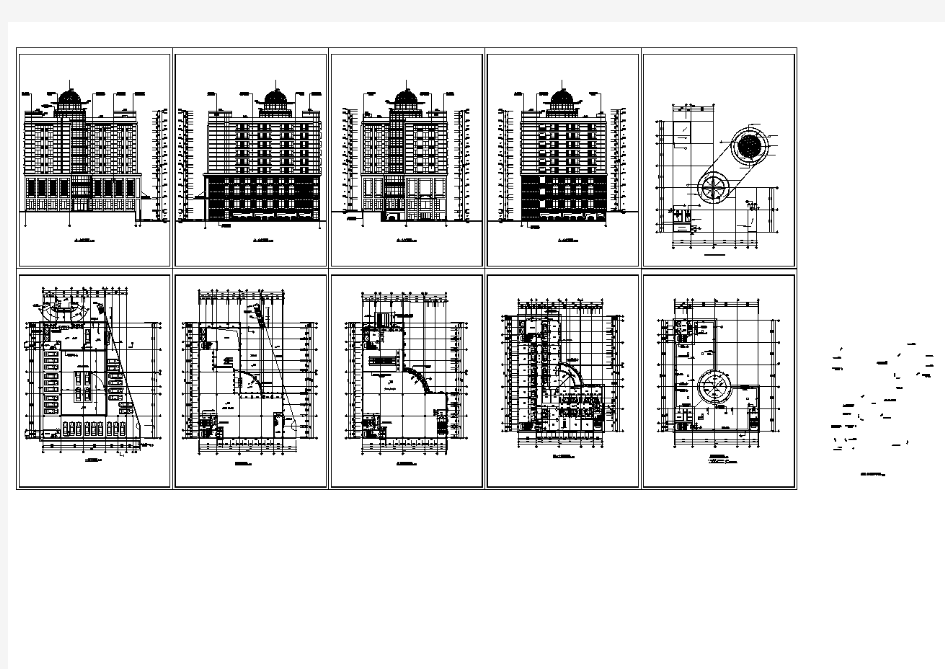 酒店大楼各层建筑结构施工全套方案设计图