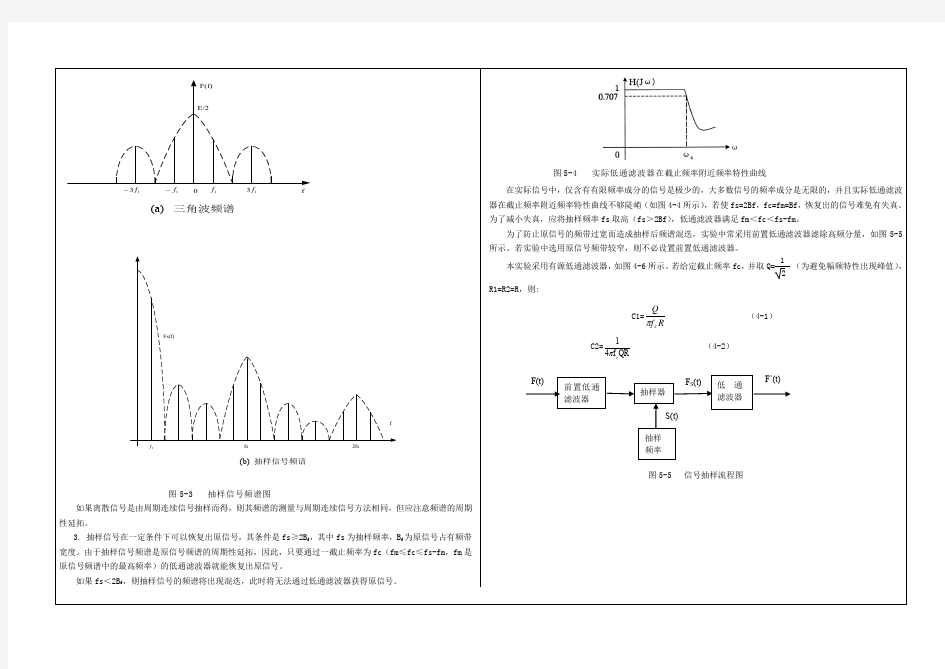 抽样定理和信号恢复实验报告