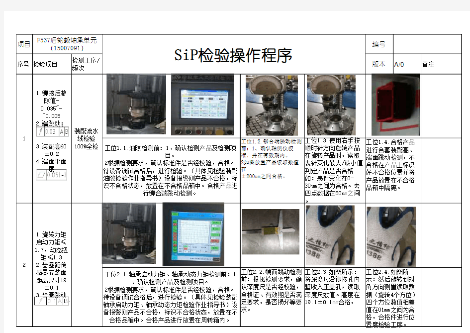 生产车间检验操作指导书(SIP)