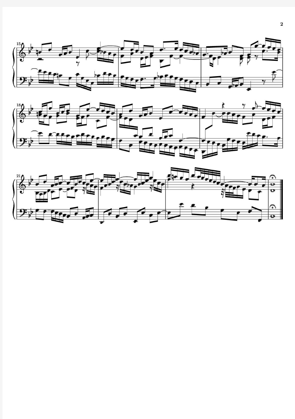 经典钢琴谱巴赫三部创意曲集第14首