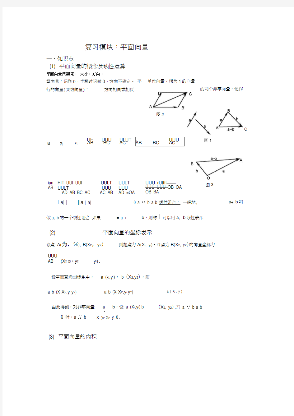 中职数学平面向量复习