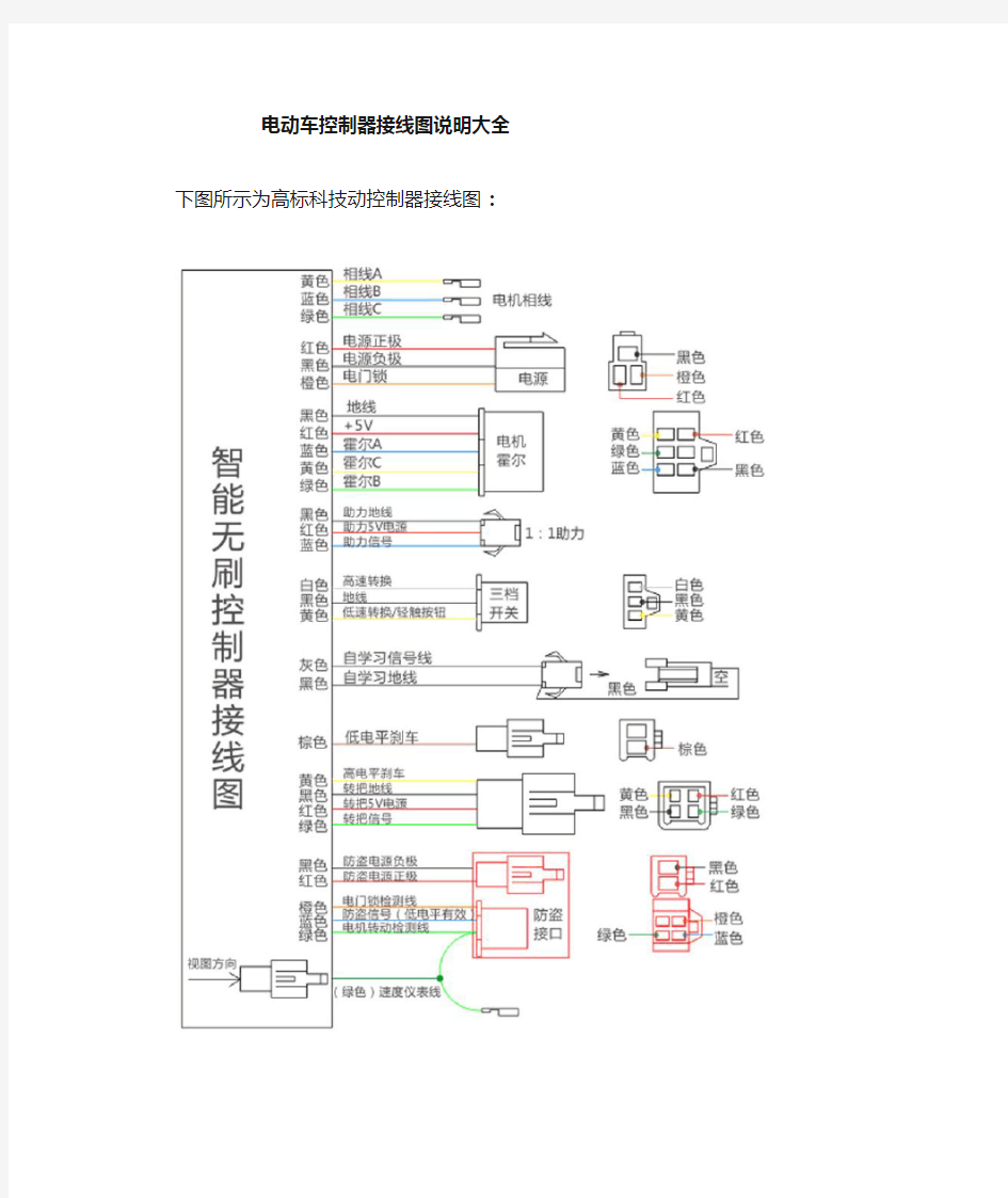 电动车控制器接线图大全