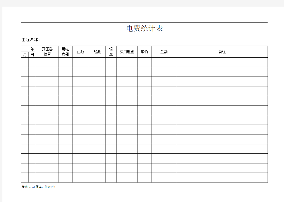 电费统计表