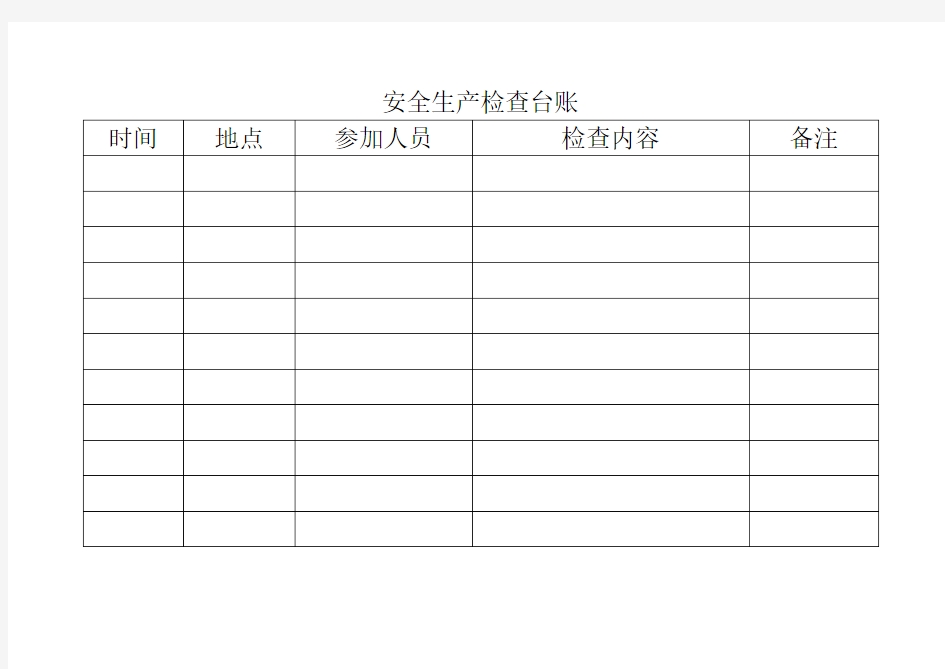 企业安全生产检查台帐