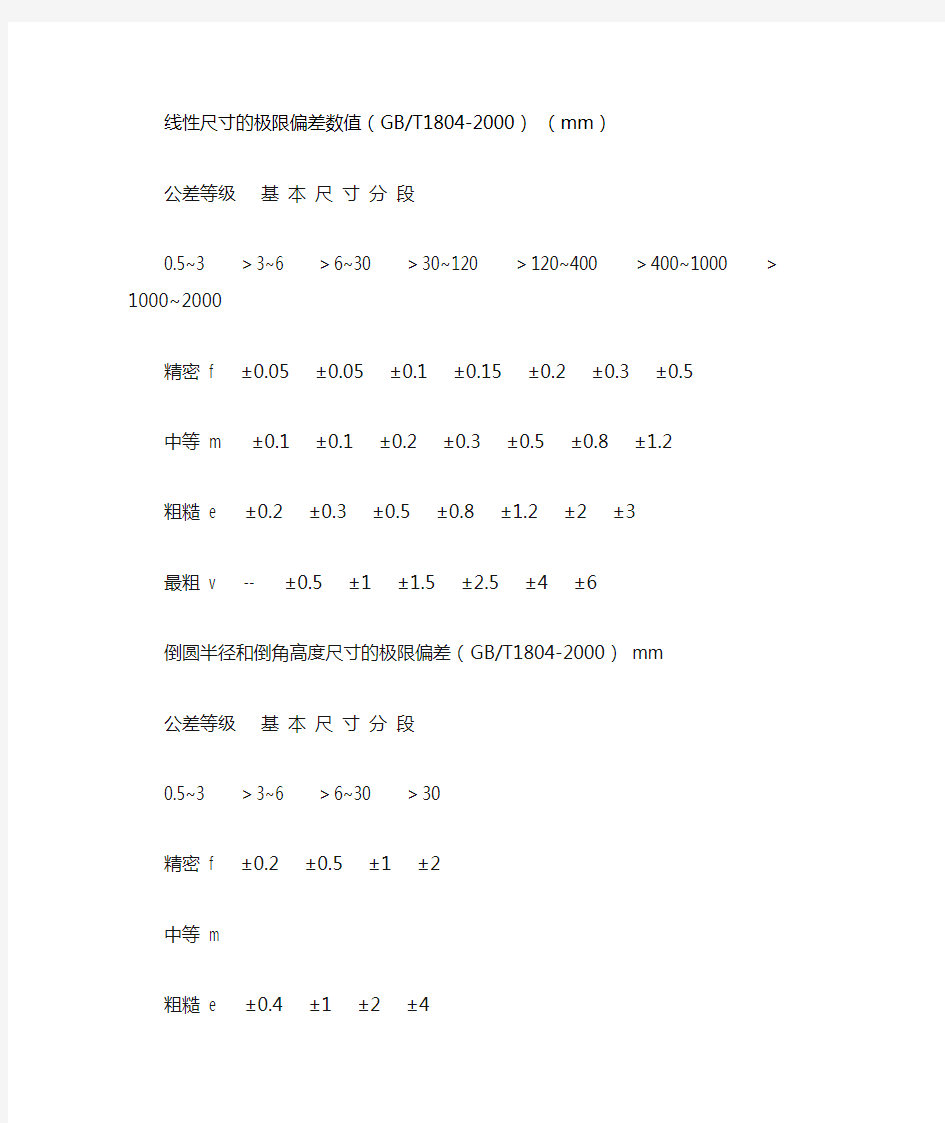 未注尺寸公差按国标T1804