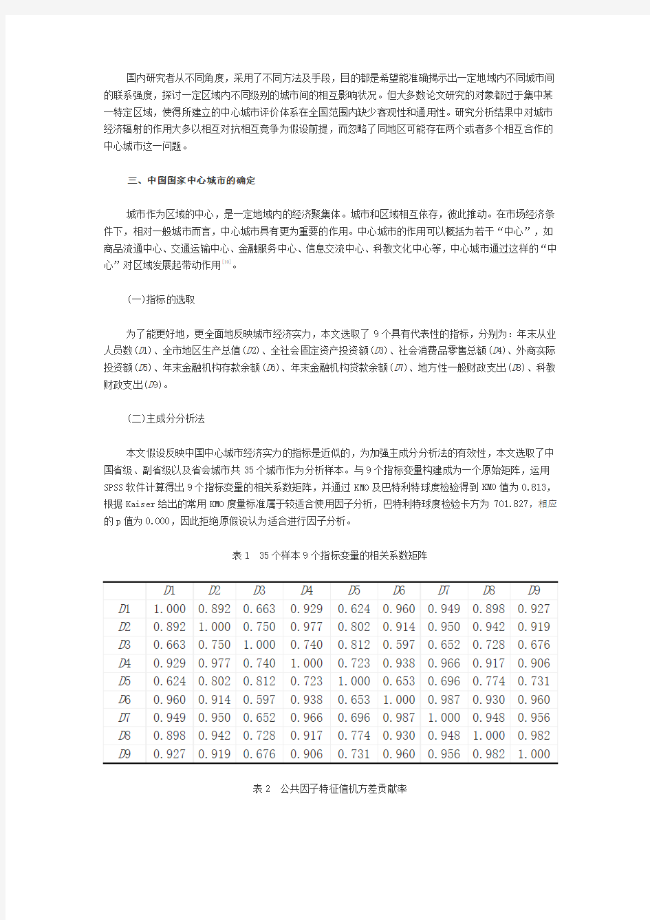 中国国家中心城市经济辐射力分析与评价