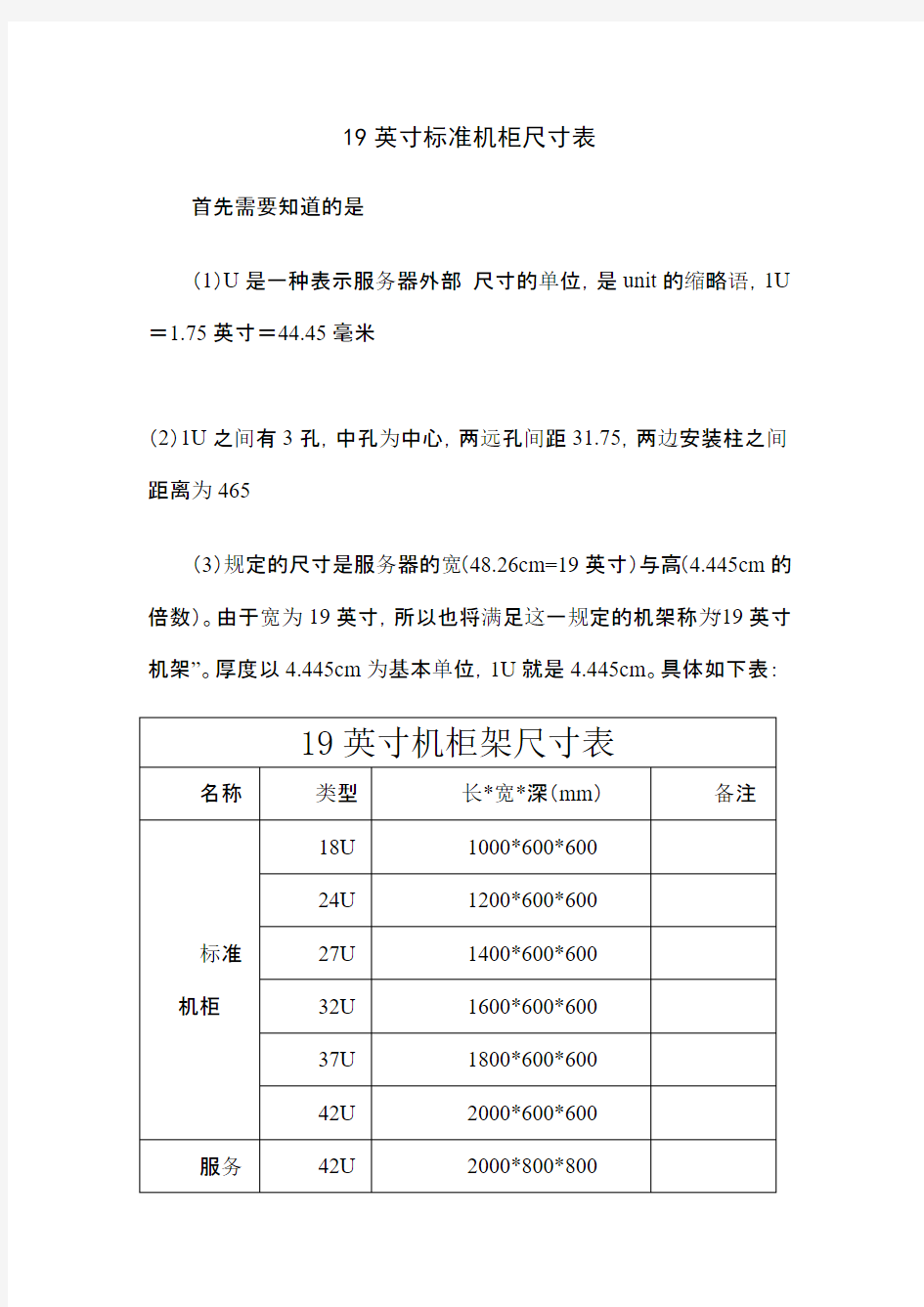 网络机柜知识