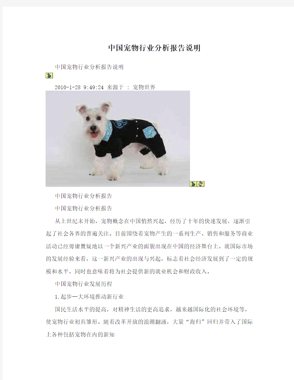 中国宠物行业分析报告说明
