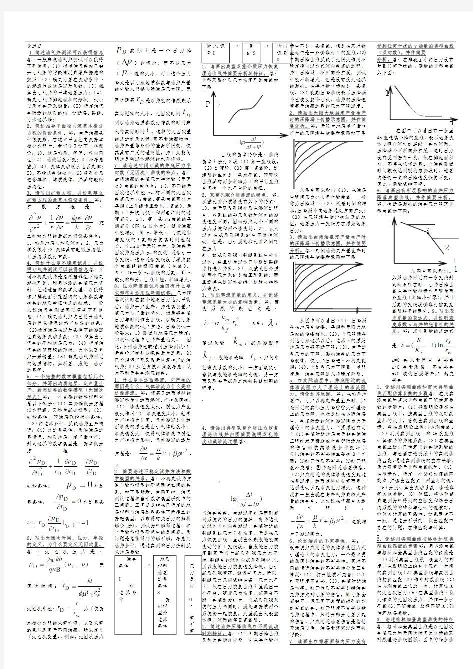 现代试井分析试卷-论述