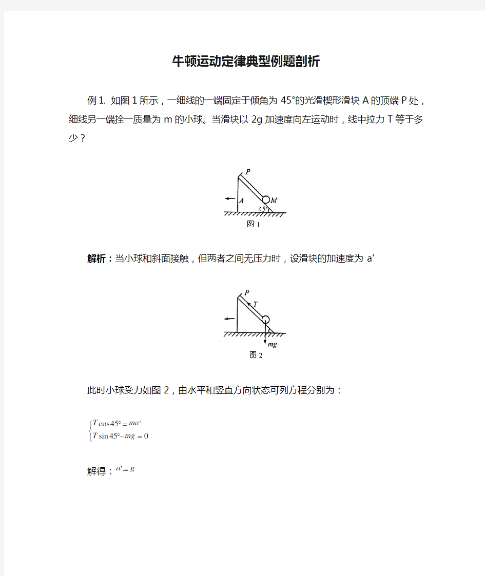 牛顿运动定律典型例题剖析