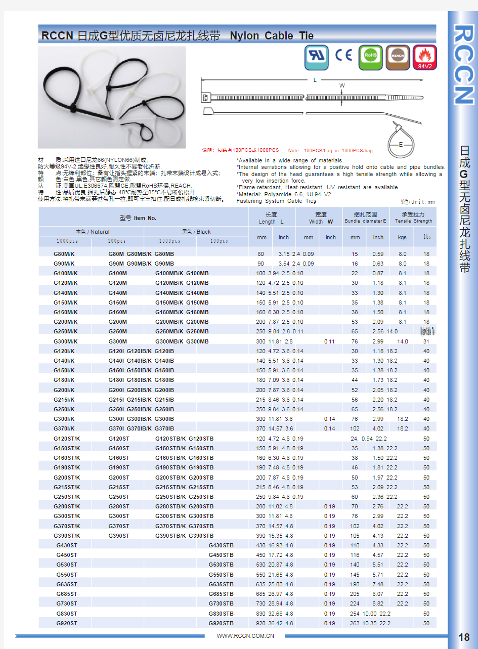 尼龙扎带-RCCN日成品牌