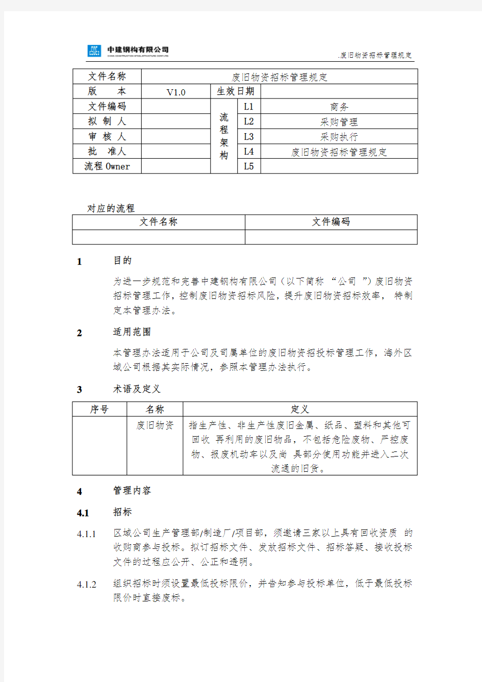 废旧物资招标管理规定