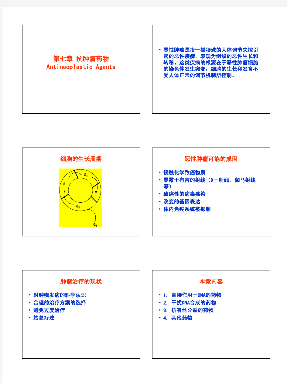 第七章 抗肿瘤药物(XS)