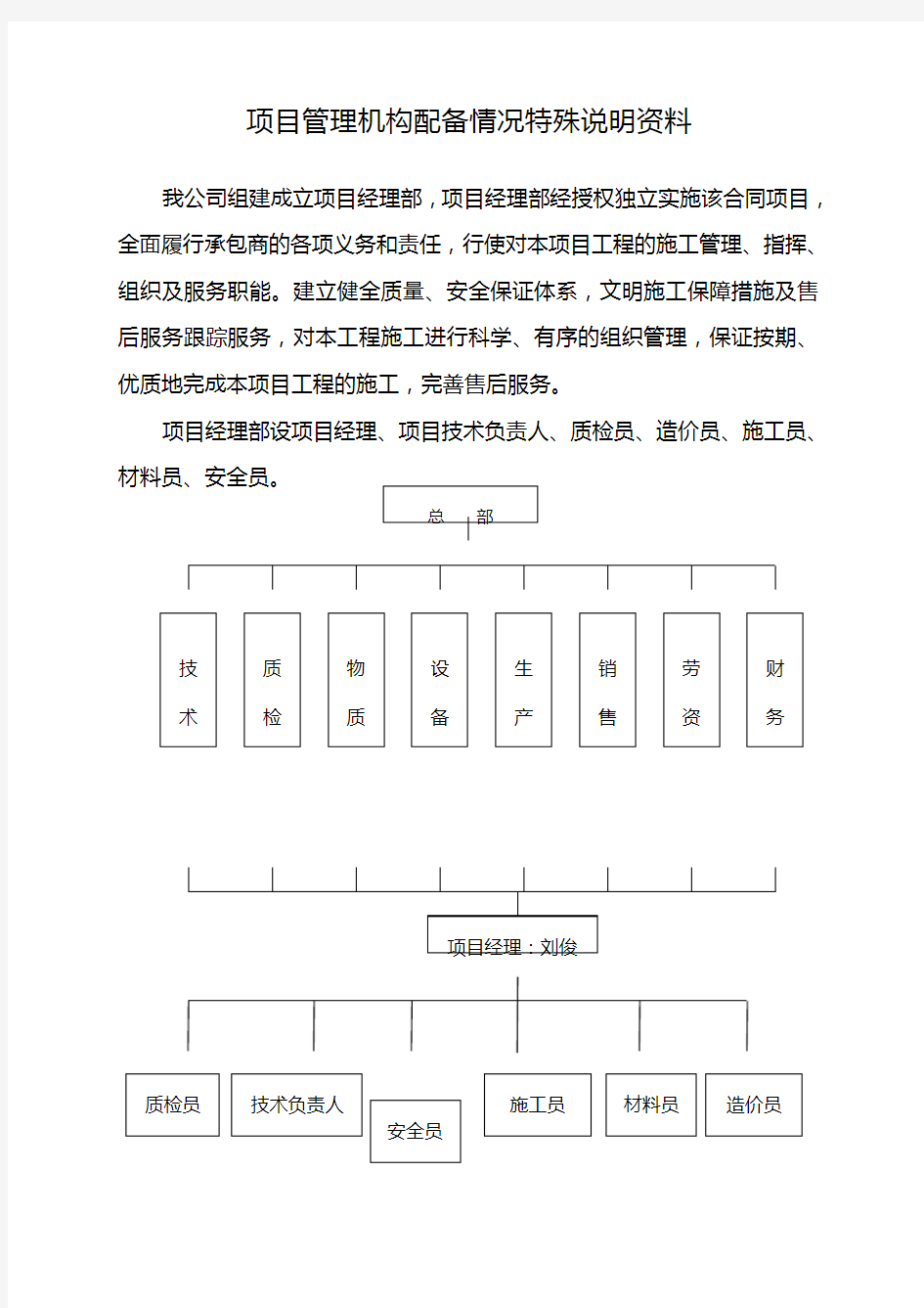 项目管理机构配备情况辅助说明资料