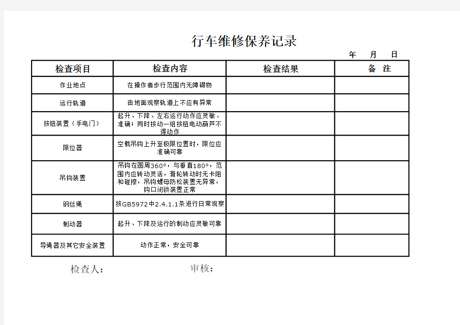 行车维修保养记录