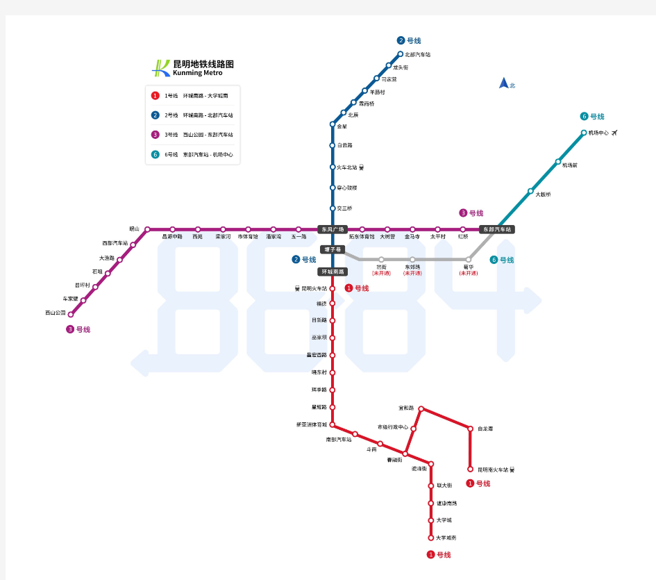 2020昆明地铁线路图