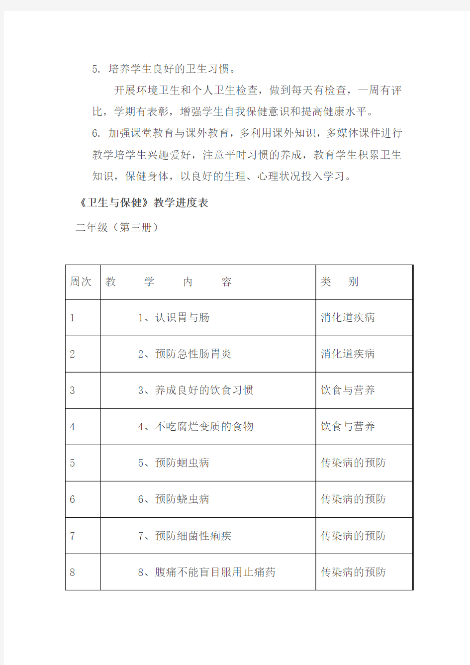 【最新】二年级上册健康教育教学计划