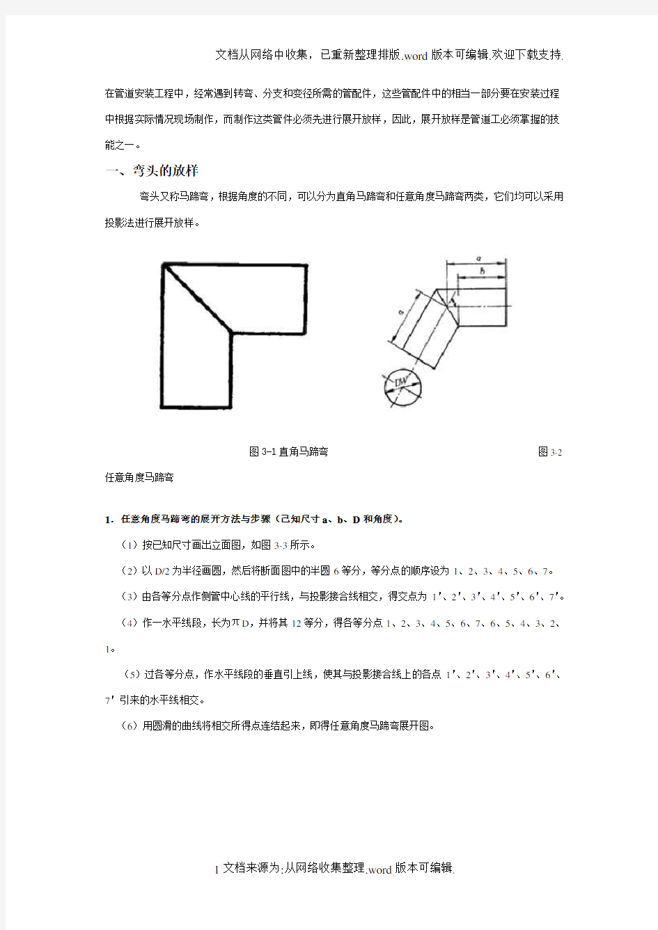 各种管件放样图