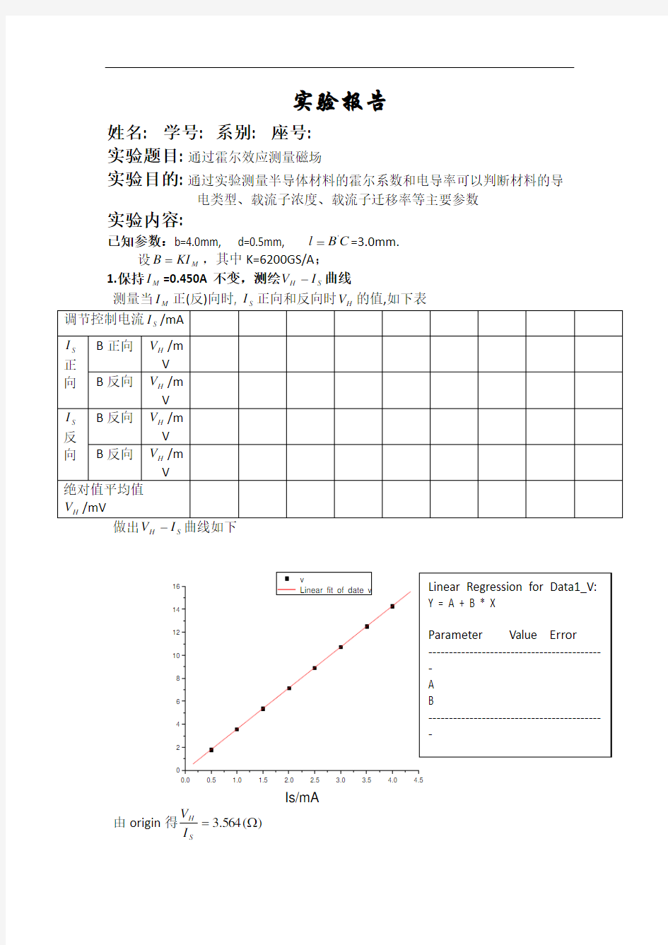 霍尔效应实验报告