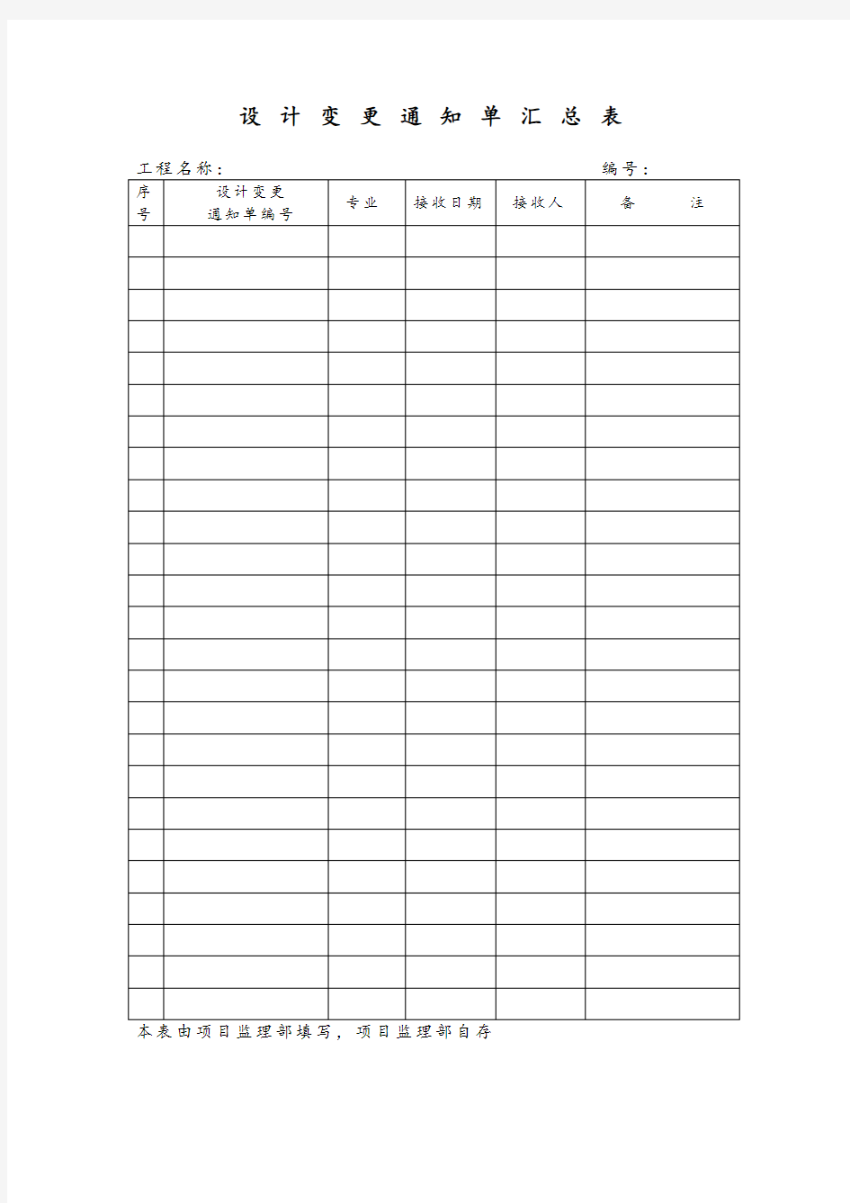 设计变更通知单汇总表