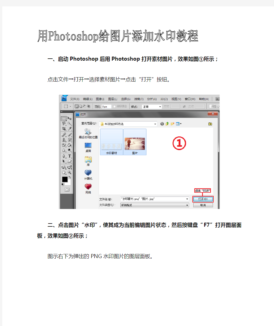 用Photoshop给图片添加水印教程