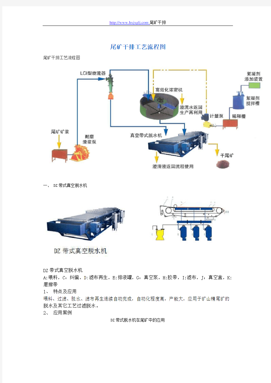 尾矿干排工艺流程图