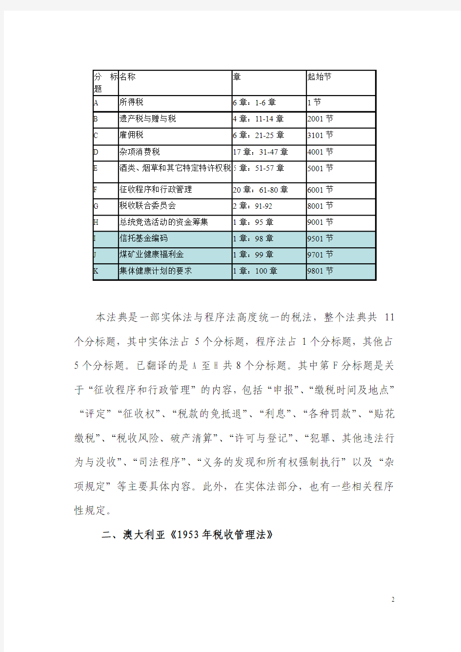 外国税收征管税法介绍