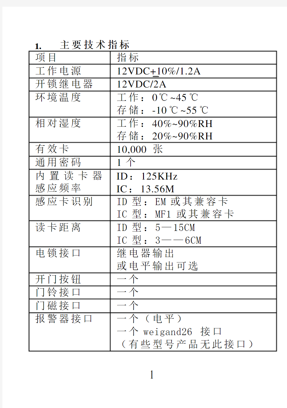  GB-100C 门禁使用说明