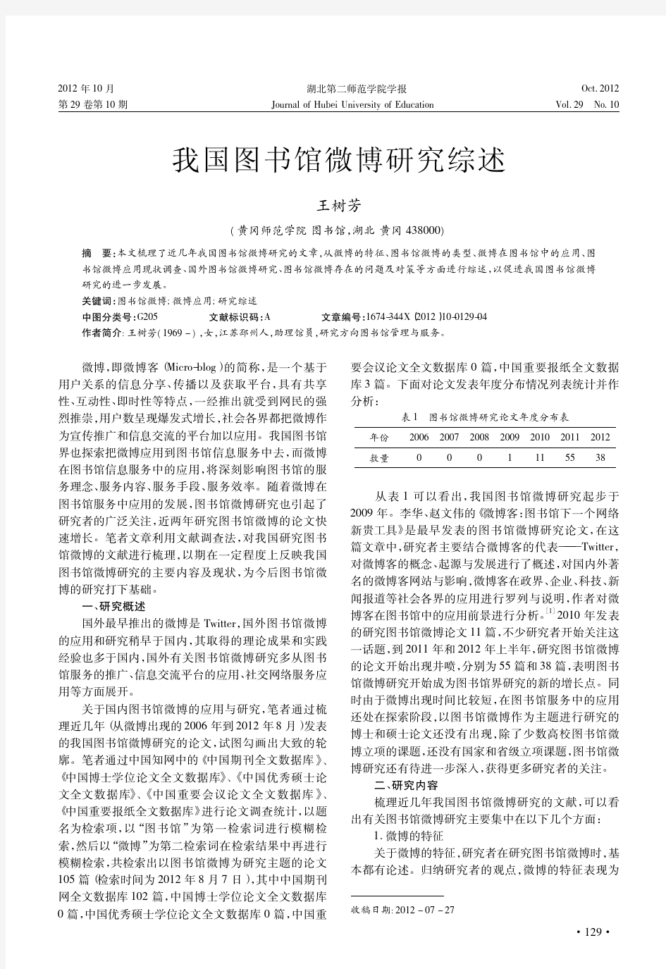 我国图书馆微博研究综述