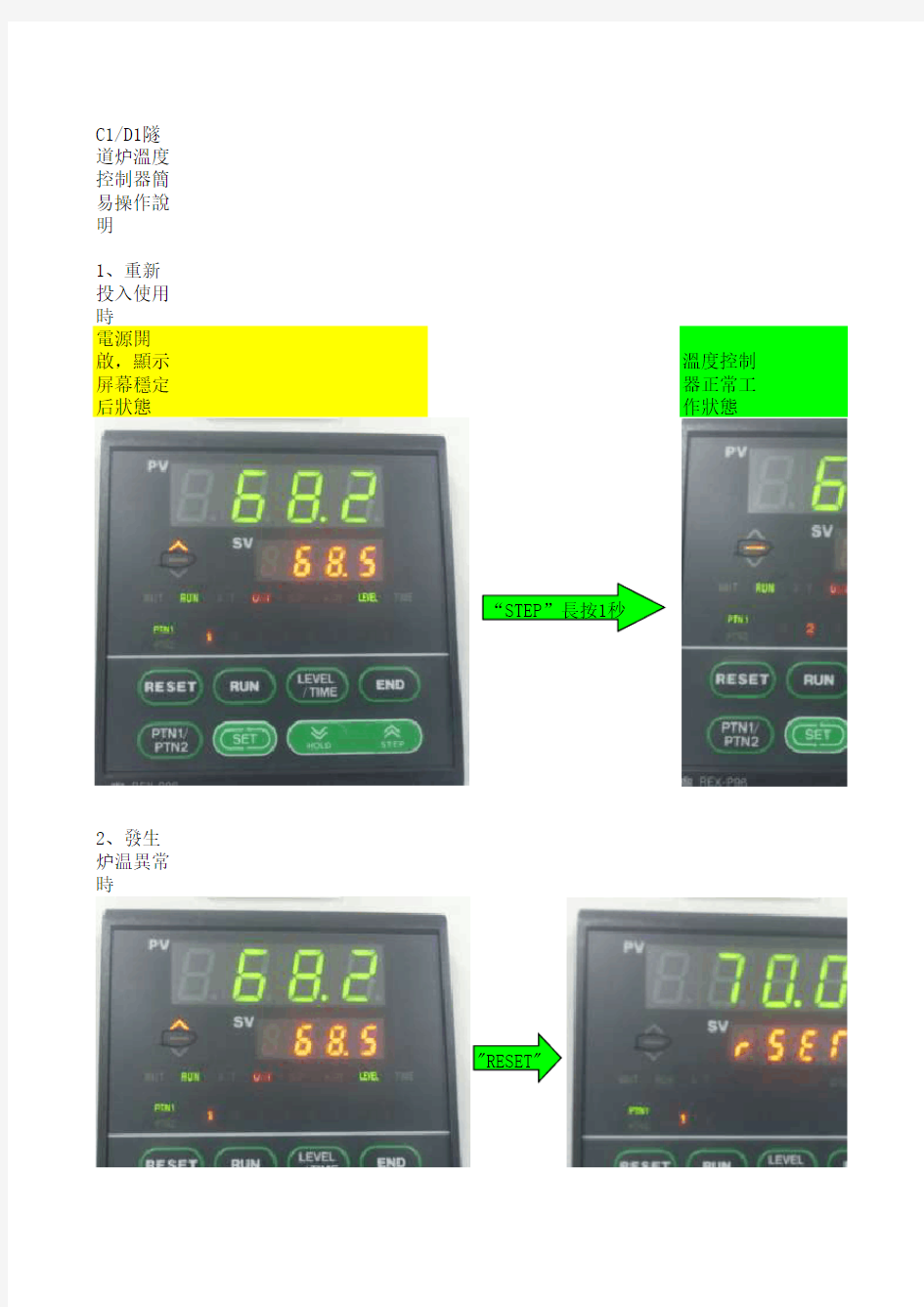 REX-P96温控器简易操作