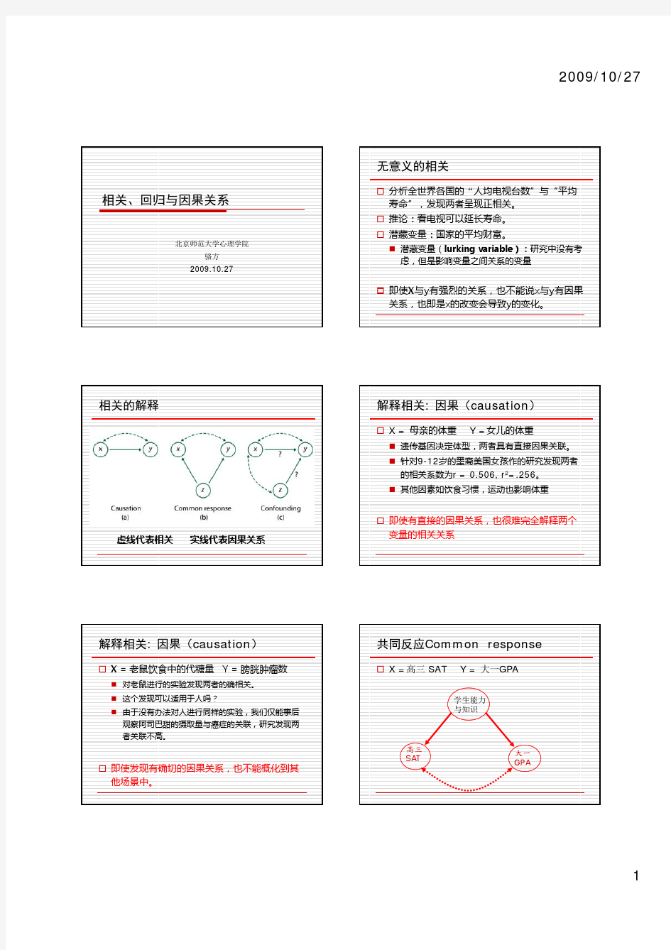 相关、回归与因果关系 [兼容模式]