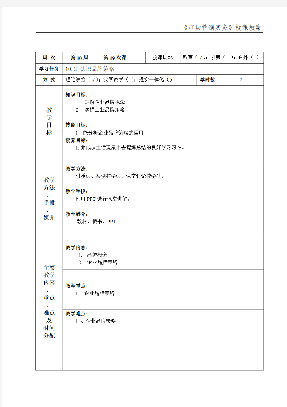 市场营销实务教案19