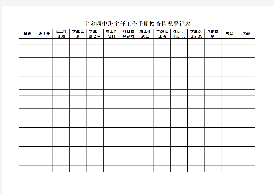 班主任工作手册检查表