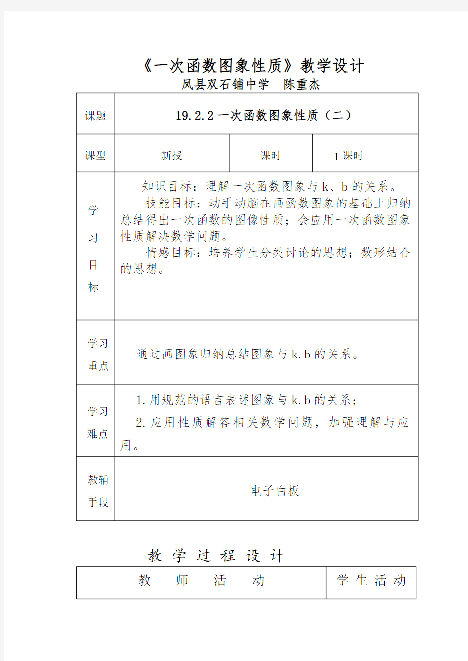 一次函数图象导学案