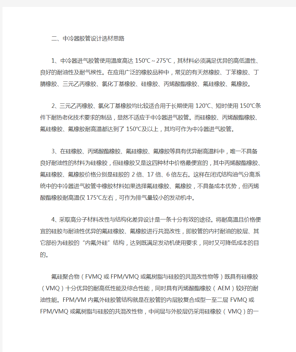 汽车零部件之涡轮增压器中冷器胶管