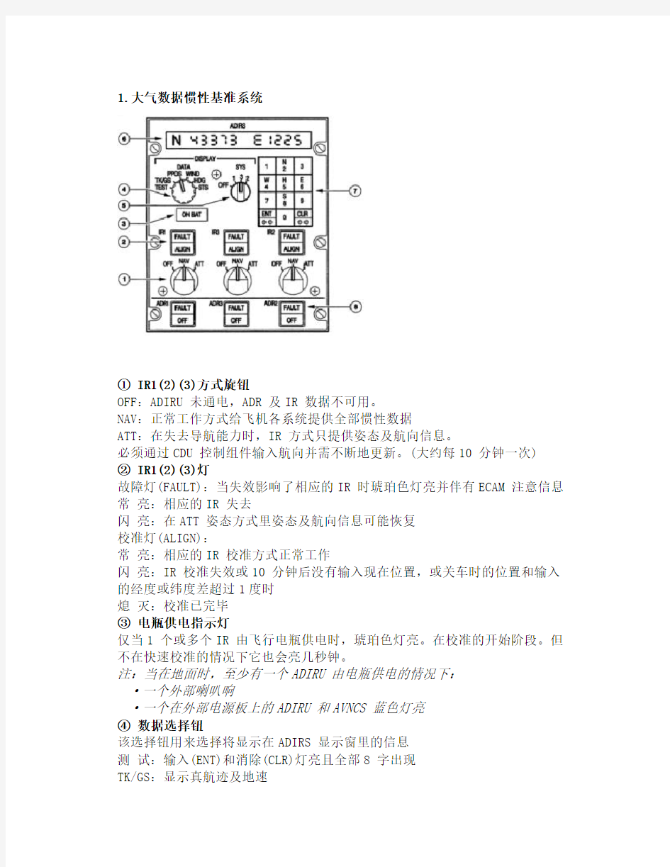 空客飞机A320驾驶舱介绍