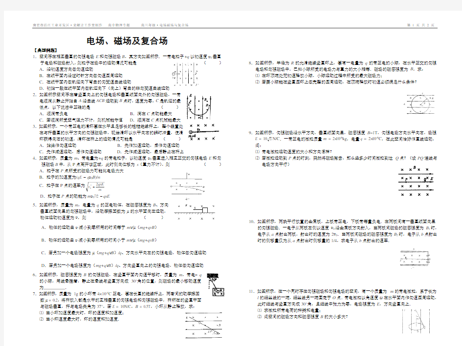 高中物理专题：电场磁场与复合场