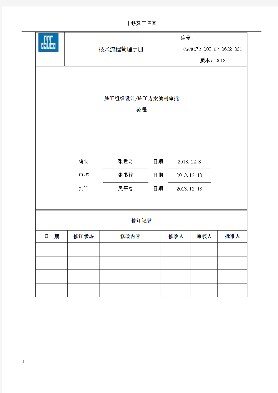 施工组织设计、施工方案编制审批流程