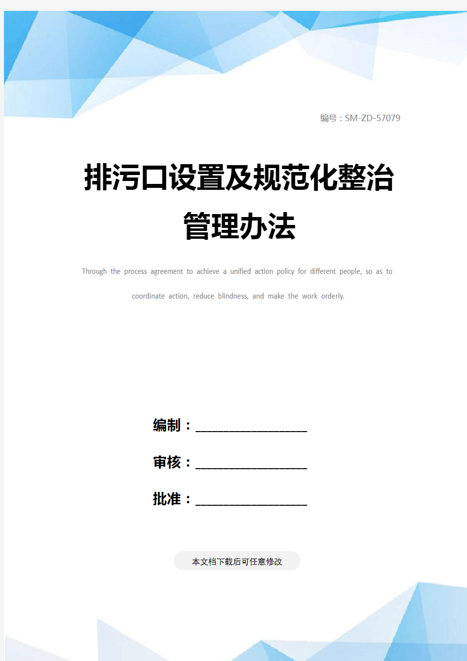 排污口设置及规范化整治管理办法