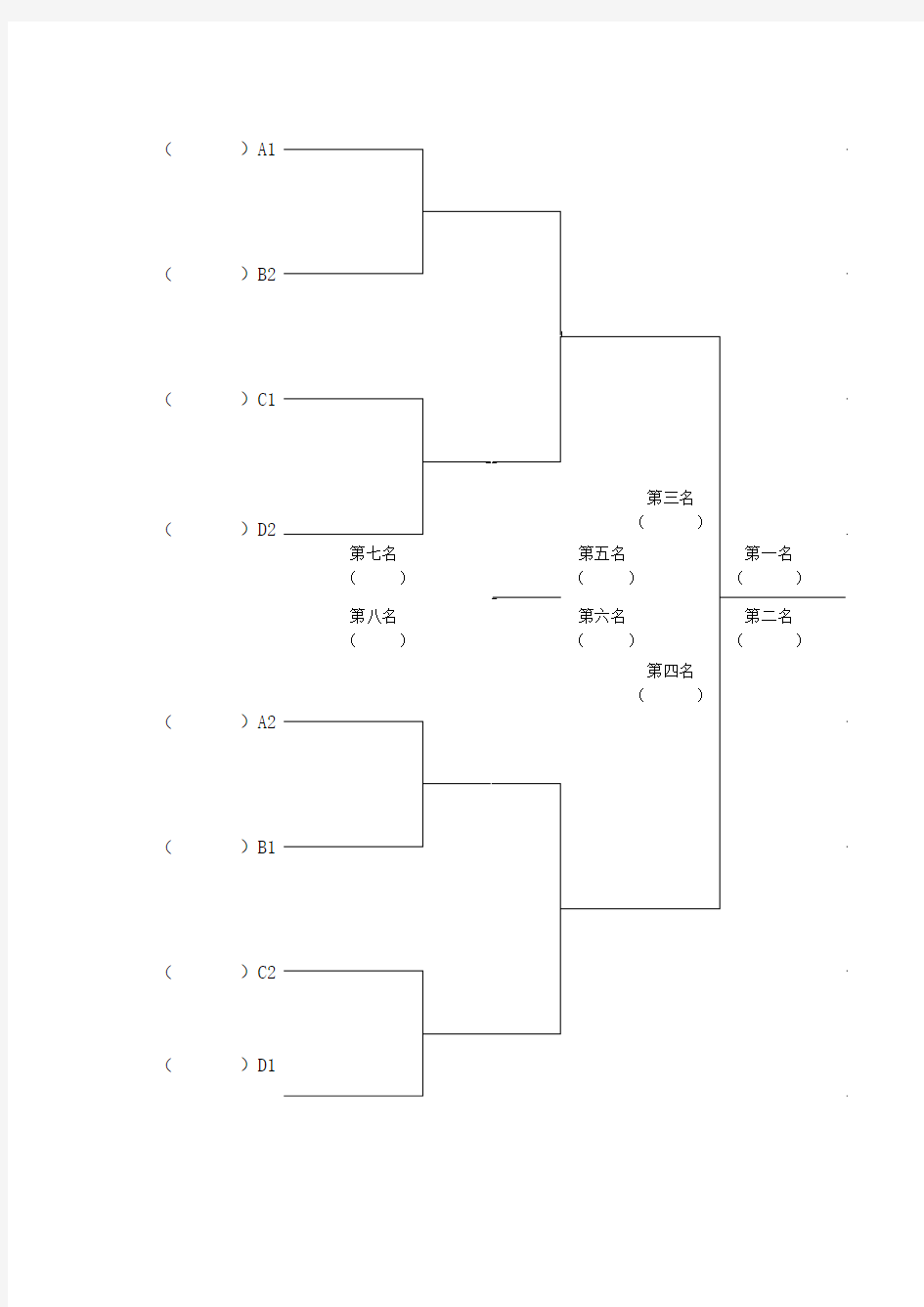 乒乓球 羽毛球比赛淘汰制附加赛8强对阵